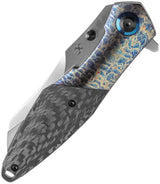 Kansept Knives Mistaken Framelock Lightning K1053A4 - Lightning Strike Titanium Handle With Twill Carbon Fiber Inlay by Kansept Knives