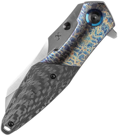Kansept Knives Mistaken Framelock Lightning K1053A4 - Lightning Strike Titanium Handle With Twill Carbon Fiber Inlay by Kansept Knives