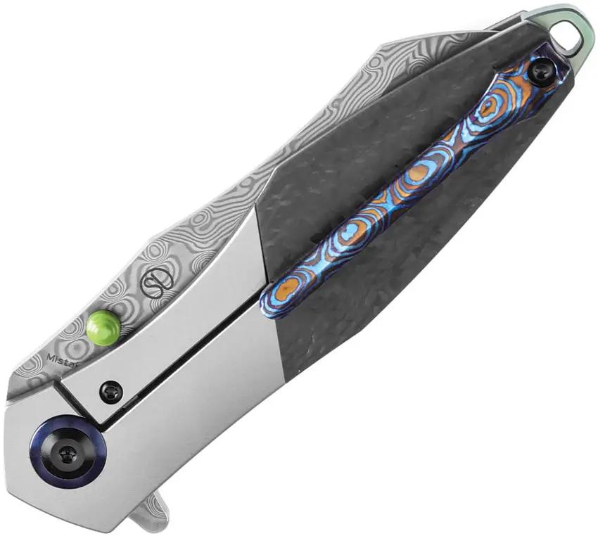 Kansept Knives Mistaken Framelock Damas K1053D1 - Damascus Blade With Timascus Pocket Clip by Kansept Knives