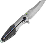 Kansept Knives Mistaken Framelock Damas K1053D1 - Damascus Blade With Timascus Pocket Clip by Kansept Knives