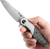 Kansept Knives Mistaken Framelock Damas K1053D1 - Damascus Blade With Timascus Pocket Clip by Kansept Knives