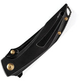 Kansept Knives Baku Linerlock - Black Stonewashed Titanium Handle With Copper Carbon Fiber Inlay S35VN Blade by Kansept Knives