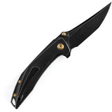 Kansept Knives Baku Linerlock - Black Stonewashed Titanium Handle With Copper Carbon Fiber Inlay S35VN Blade by Kansept Knives