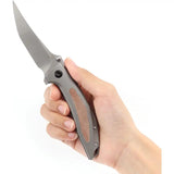 Kansept Knives Baku Linerlock - Brown Micarta Inlay, Satin CPM S35VN Blade, Titanium Handle. by Kansept Knives