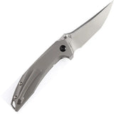 Kansept Knives Baku Linerlock - Brown Micarta Inlay, Satin CPM S35VN Blade, Titanium Handle. by Kansept Knives
