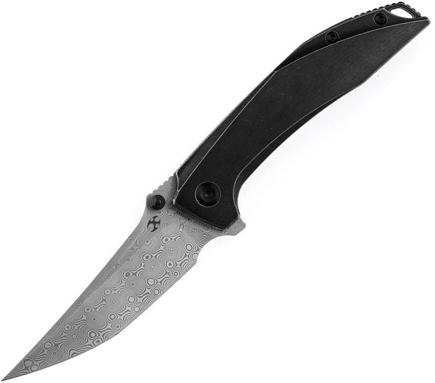 Kansept Knives Baku Linerlock Black Damascus K1056A5 by Kansept Knives