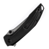 Kansept Knives Baku Linerlock - Black Damascus Blade With Stonewashed Titanium Handle by Kansept Knives