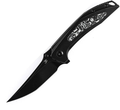 Kansept Knives Baku Linerlock Blk/White CF K1056A6 by Kansept Knives
