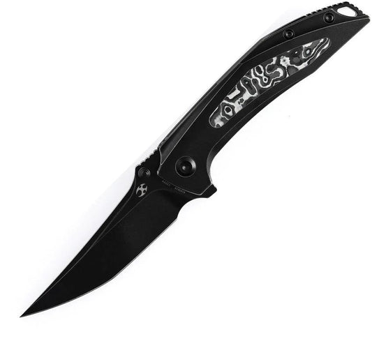Kansept Knives Baku Linerlock Blk/White CF K1056A6 by Kansept Knives