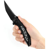 Kansept Knives Baku Linerlock Blk/White CF K1056A6 by Kansept Knives