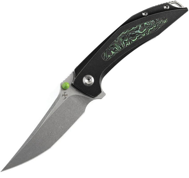 Kansept Knives Baku Linerlock Blk/Grn CF K1056A7 by Kansept Knives