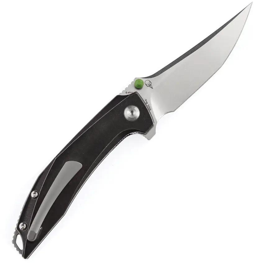 Kansept Knives Baku Linerlock - Black And Green Carbon Fiber Inlay CPM S35VN Blade