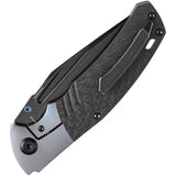 Kansept Knives Hinterland Framelock - Blue Anodized Titanium Handle With Twill Carbon Fiber Inlay by Kansept Knives