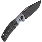 Kansept Knives Hinterland Framelock - Blue Anodized Titanium Handle With Twill Carbon Fiber Inlay by Kansept Knives