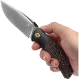Kansept Knives Hinterland Framelock Copper - S35VN Blade With Titanium Handle And Copper Foil Carbon Fiber Inlay by Kansept Knives