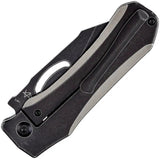 Kansept Knives Loki Framelock - Black Stonewash CPM S35VN Blade Titanium Handle Extended Tang Design by Kansept Knives