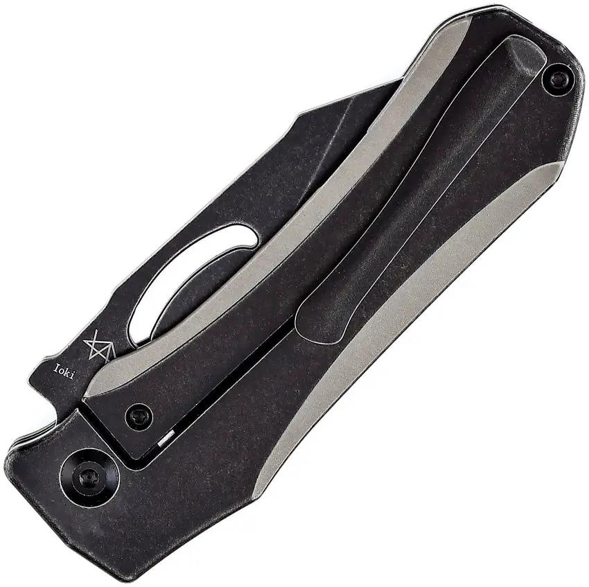 Kansept Knives Loki Framelock - Black Stonewash CPM S35VN Blade Titanium Handle Extended Tang Design by Kansept Knives