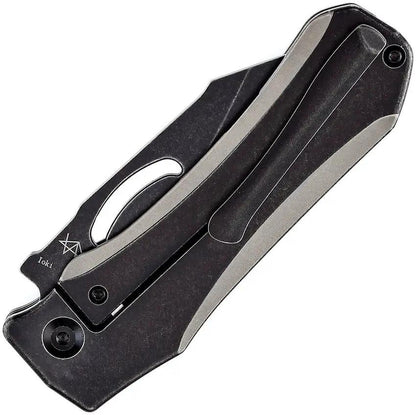 Kansept Knives Loki Framelock - Black Stonewash CPM S35VN Blade Titanium Handle Extended Tang Design by Kansept Knives