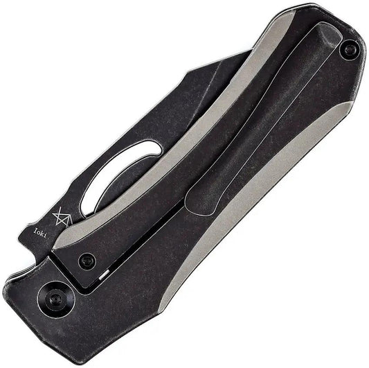 Kansept Knives Loki Framelock - Black Stonewash CPM S35VN Blade Titanium Handle Extended Tang Design by Kansept Knives