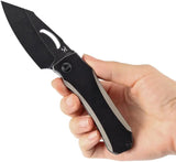 Kansept Knives Loki Framelock - Black Stonewash CPM S35VN Blade Titanium Handle Extended Tang Design by Kansept Knives