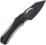 Kansept Knives Loki Framelock - Black Stonewash CPM S35VN Blade Titanium Handle Extended Tang Design by Kansept Knives