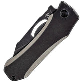 Kansept Knives Loki Framelock - Black Stonewash CPM S35VN Blade Titanium Handle Extended Tang Design by Kansept Knives