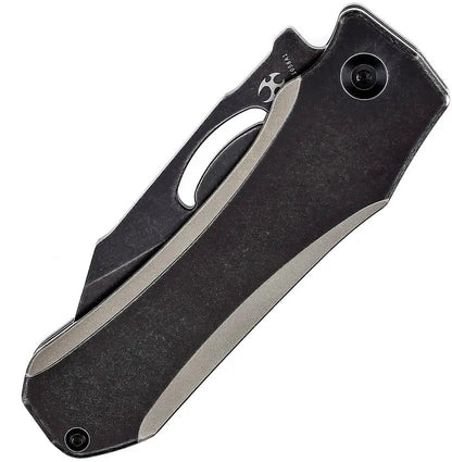 Kansept Knives Loki Framelock - Black Stonewash CPM S35VN Blade Titanium Handle Extended Tang Design by Kansept Knives