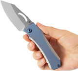 Kansept Knives Loki Framelock Blue Titanium Handle CPM S35VN Blade - Extended Tang Pocket Clip Nylon Pouch Included by Kansept Knives