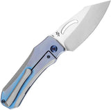 Kansept Knives Loki Framelock Blue Titanium Handle CPM S35VN Blade - Extended Tang Pocket Clip Nylon Pouch Included by Kansept Knives