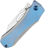 Kansept Knives Loki Framelock Blue Titanium Handle CPM S35VN Blade - Extended Tang Pocket Clip Nylon Pouch Included by Kansept Knives