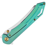 Kansept Knives Colibri Tech Framelock - Green Sculpted Titanium Handle With S35VN Blade by Kansept Knives