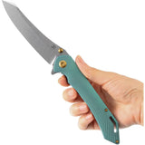 Kansept Knives Colibri Tech Framelock - Green Sculpted Titanium Handle With S35VN Blade by Kansept Knives