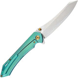Kansept Knives Colibri Tech Framelock - Green Sculpted Titanium Handle With S35VN Blade by Kansept Knives