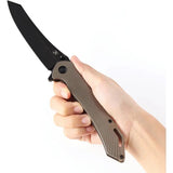 Kansept Knives Colibri Tech Framelock Bronze K1060A5 - S35VN Blade And Bronze Sculpted Titanium Handle by Kansept Knives