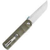 Kansept Knives BTF Linerlock Green G10 - S35VN Tanto Blade, 3.25in, 4.25in Closed, Thumb Disk, Pocket Clip by Kansept Knives