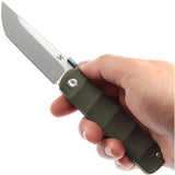 Kansept Knives BTF Linerlock Green G10 - S35VN Tanto Blade, 3.25in, 4.25in Closed, Thumb Disk, Pocket Clip by Kansept Knives