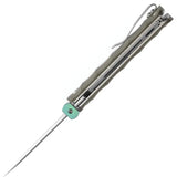 Kansept Knives BTF Linerlock Green G10 - S35VN Tanto Blade, 3.25in, 4.25in Closed, Thumb Disk, Pocket Clip by Kansept Knives