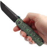 Kansept Knives BTF Linerlock Green CF K1064A2 - S35VN Tanto Blade With Green Carbon Fiber Handle by Kansept Knives