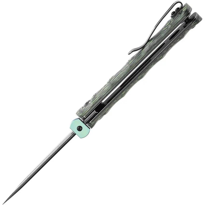 Kansept Knives BTF Linerlock Green CF K1064A2 - S35VN Tanto Blade With Green Carbon Fiber Handle by Kansept Knives