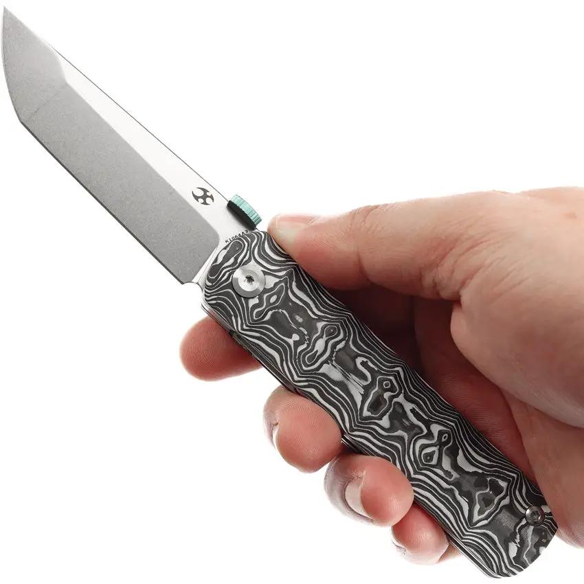 Kansept Knives BTF Linerlock Nebula CF - Nebula Carbon Fiber Handle, CPM S35VN Tanto Blade 3.25 Inch by Kansept Knives