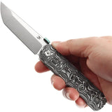 Kansept Knives BTF Linerlock Nebula CF - Nebula Carbon Fiber Handle, CPM S35VN Tanto Blade 3.25 Inch by Kansept Knives