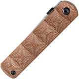 Kansept Knives BTF Linerlock Brown Micarta K1064A4 - Damascus Steel Tanto Blade by Kansept Knives