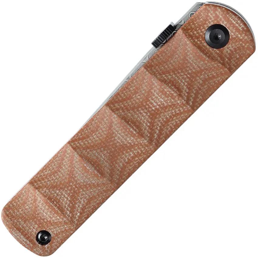 Kansept Knives BTF Linerlock Brown Micarta K1064A4 - Damascus Steel Tanto Blade by Kansept Knives