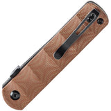 Kansept Knives BTF Linerlock Brown Micarta K1064A5 - CPM S35VN Tanto Blade, Brown Micarta Handle, Pocket Clip by Kansept Knives