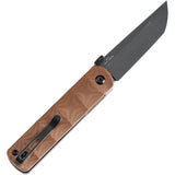 Kansept Knives BTF Linerlock Brown Micarta K1064A5 - CPM S35VN Tanto Blade, Brown Micarta Handle, Pocket Clip by Kansept Knives