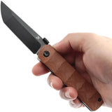 Kansept Knives BTF Linerlock Brown Micarta K1064A5 - CPM S35VN Tanto Blade, Brown Micarta Handle, Pocket Clip by Kansept Knives