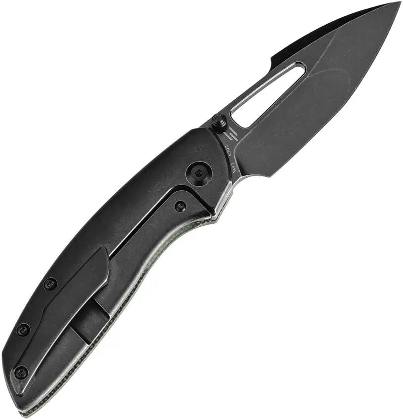 Kansept Knives Link Framelock - Green Micarta CPM-20CV Harpoon Blade With BlackWash Finish by Kansept Knives