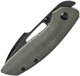 Kansept Knives Link Framelock - Green Micarta CPM-20CV Harpoon Blade With BlackWash Finish by Kansept Knives