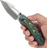 Kansept Knives Link Framelock - Camo CF Gecko Handle Satin CPM-20CV Harpoon Blade by Kansept Knives