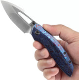 Kansept Knives Link Framelock Timascus K1068A3 - Timascus Handle, Satin CPM20CV Blade, Extended Tang by Kansept Knives
